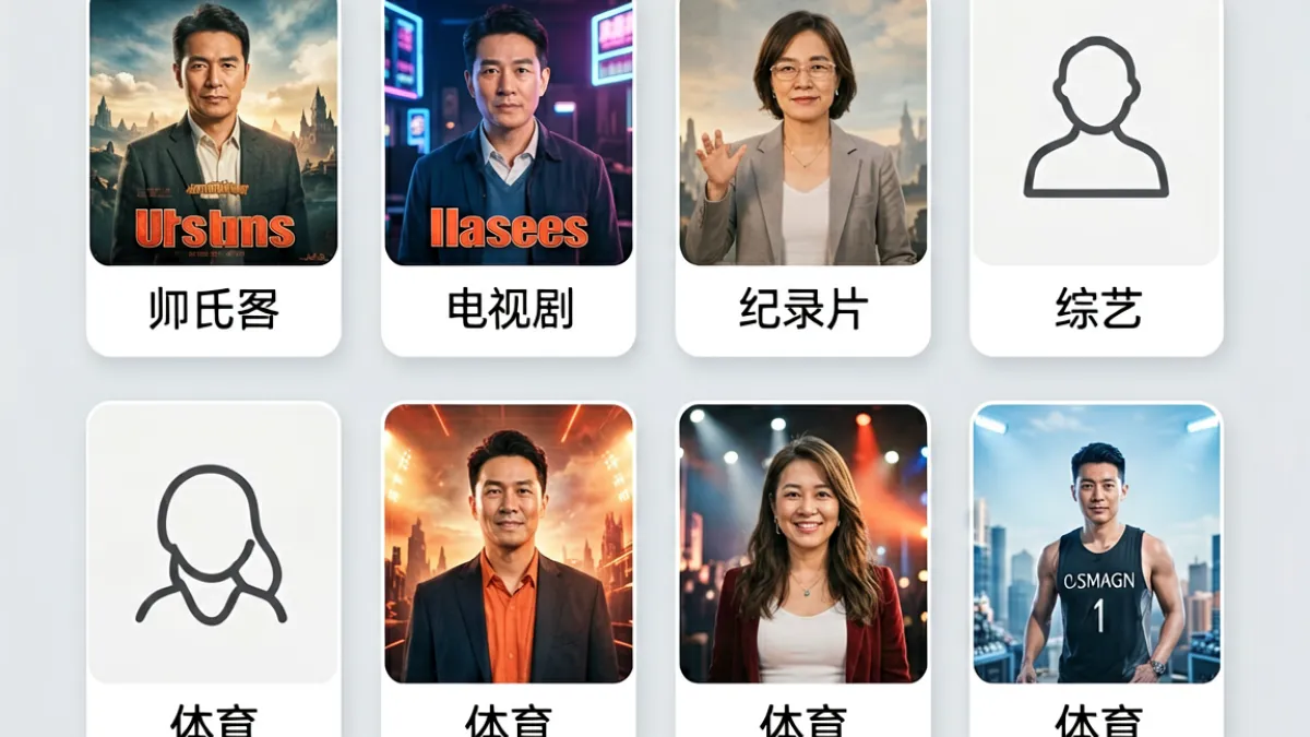 9.1免费视频看片内容分类展示图，电影、剧集、纪录片等类别清晰排列，方便用户按需筛选